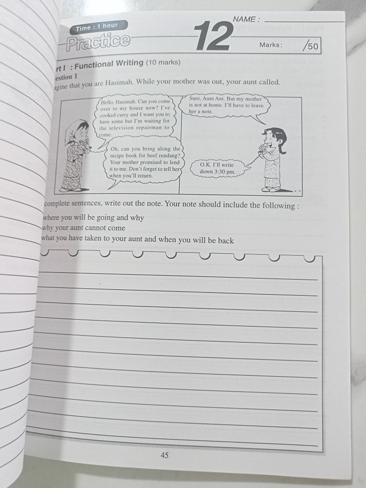 PSLE ENGLISH SELF TEST (picture composition and functional writing)
