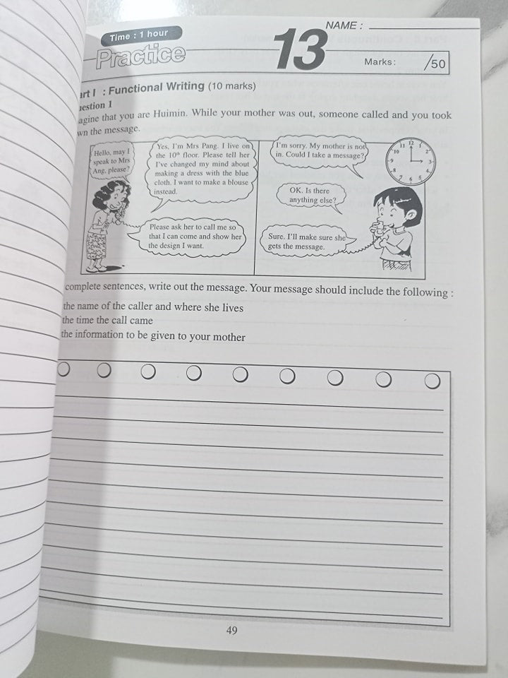 PSLE ENGLISH SELF TEST (picture composition and functional writing)