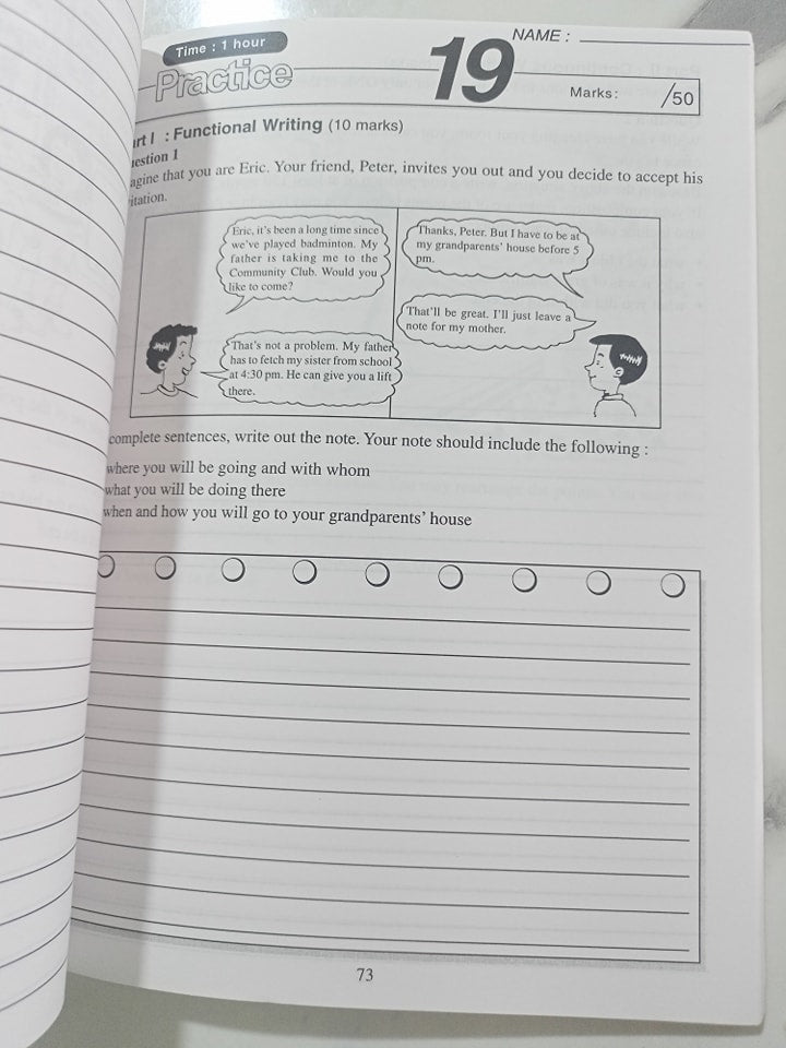 PSLE ENGLISH SELF TEST (picture composition and functional writing)