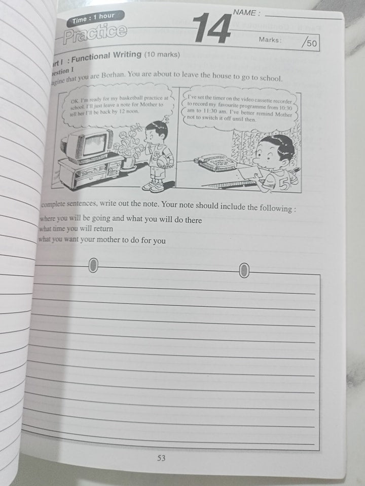 PSLE ENGLISH SELF TEST (picture composition and functional writing)