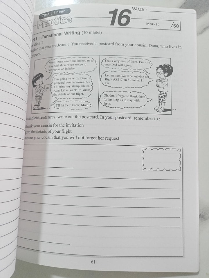 PSLE ENGLISH SELF TEST (picture composition and functional writing)