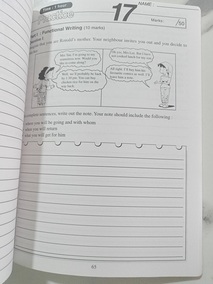 PSLE ENGLISH SELF TEST (picture composition and functional writing)