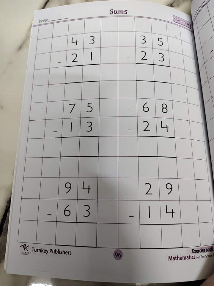 Mathematics practice copy preschool 2
