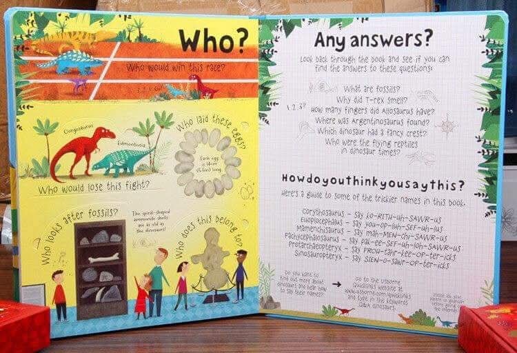 Usborne lift the flap questions and answers about dinosaurs