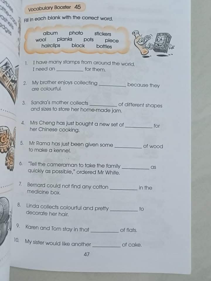 VOCABULARY BOOSTER  PRIMARY 2