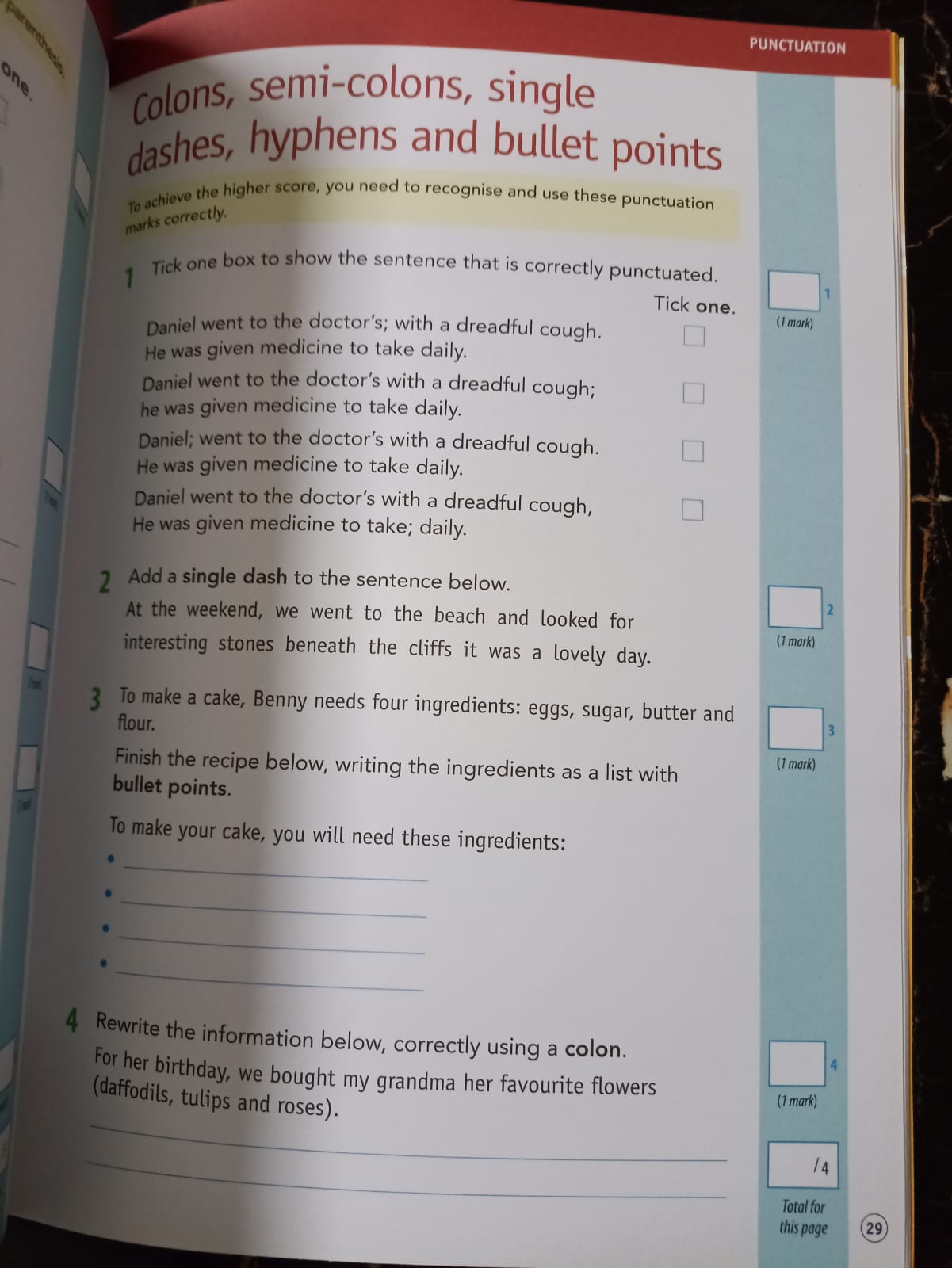 GRAMMAR, SPELLING AND PUNCTUATION