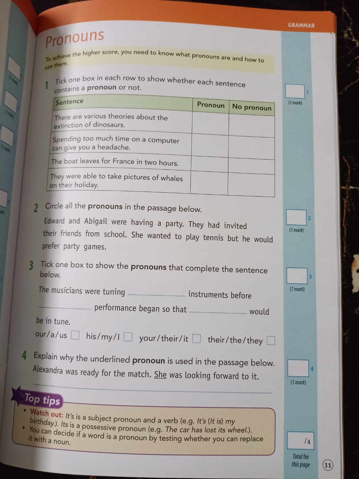 GRAMMAR, SPELLING AND PUNCTUATION