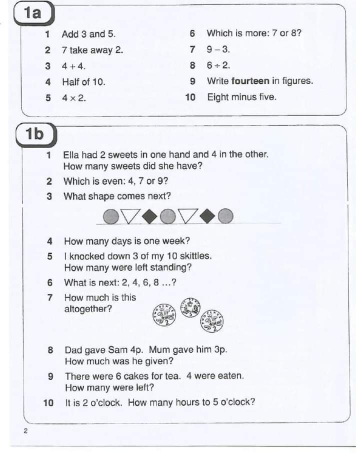 CAMBRIDGE MENTAL MATHS 1