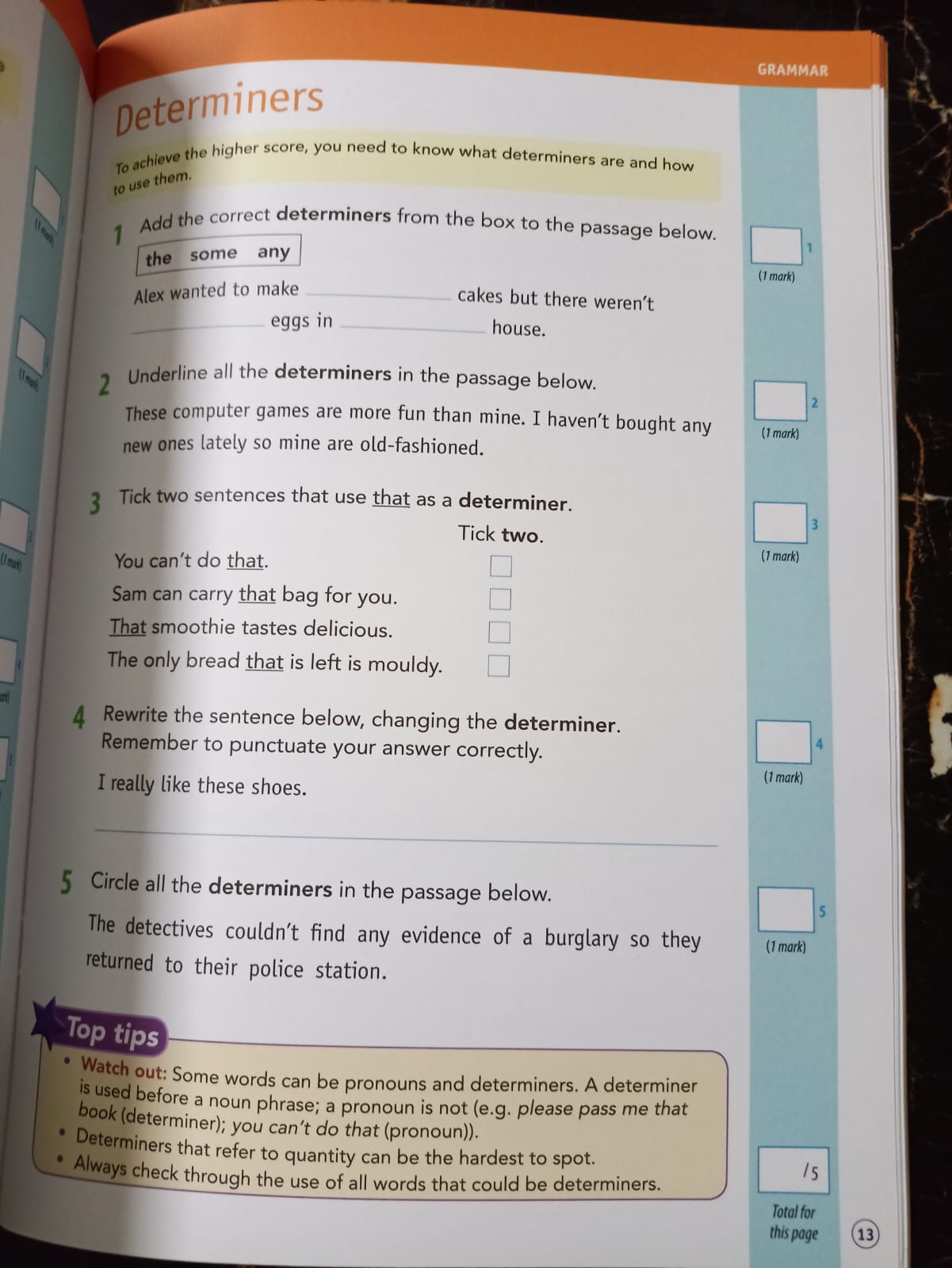 GRAMMAR, SPELLING AND PUNCTUATION